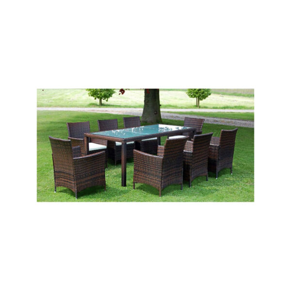 9 Piece Outdoor Dining Set with Cushions