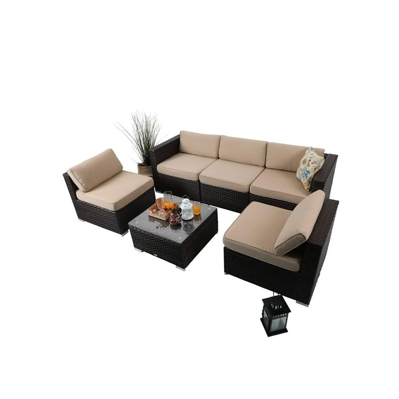 5 seater Outdoor Rattan Sectional & Conversational Sofa Set