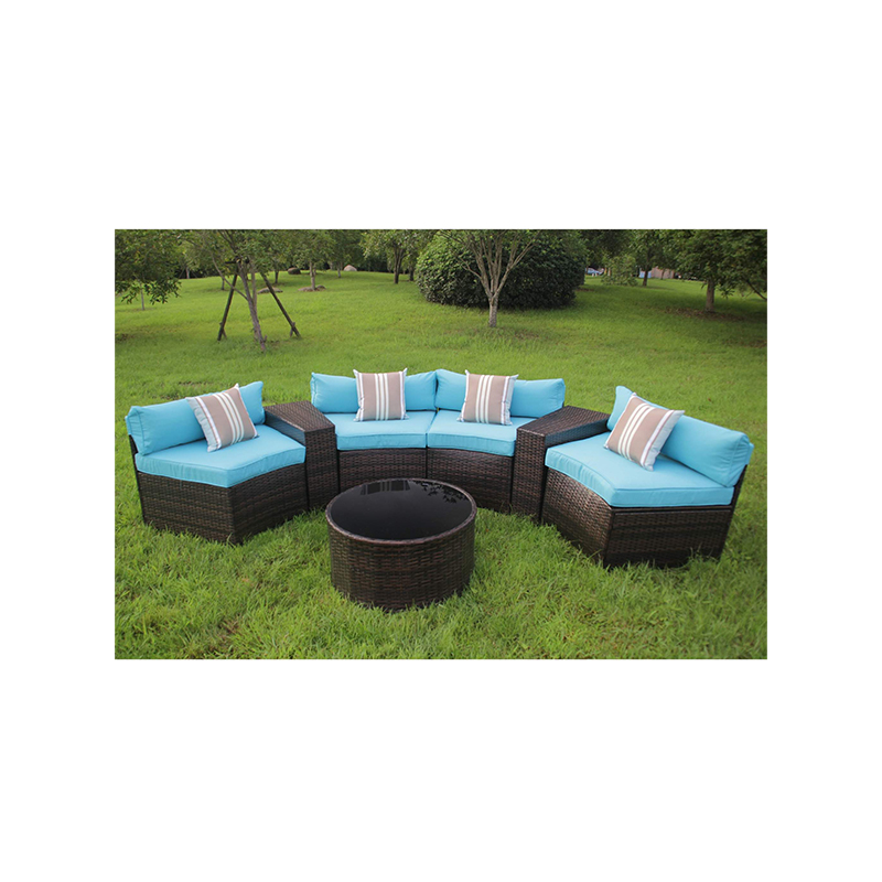7-piece Patio Furniture Outdoor Half-moon Sofa Set