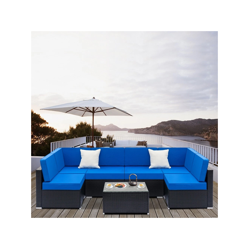 7-piece Outdoor Rattan Sectional Sofa Set