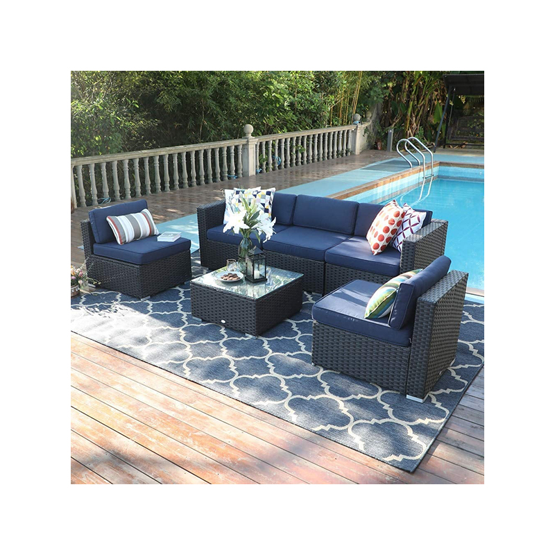 5 seater Outdoor Rattan Sectional & Conversational Sofa Set